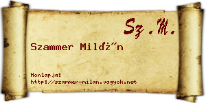 Szammer Milán névjegykártya